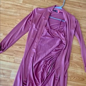 Rose dress with mid duster